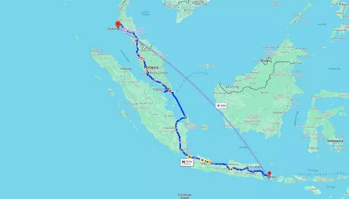 موقعیت جغرافیایی بالی و پوکت روی نقشه
