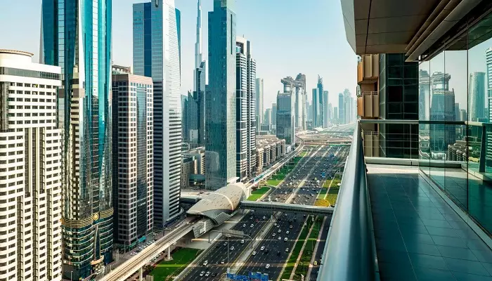 تصویری از بالای خیابان شیخ زاید دبی