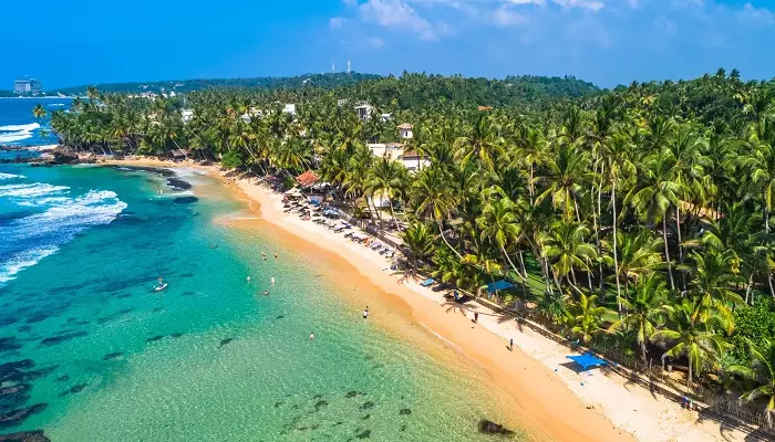 نمایی از ساحل سریلانکا