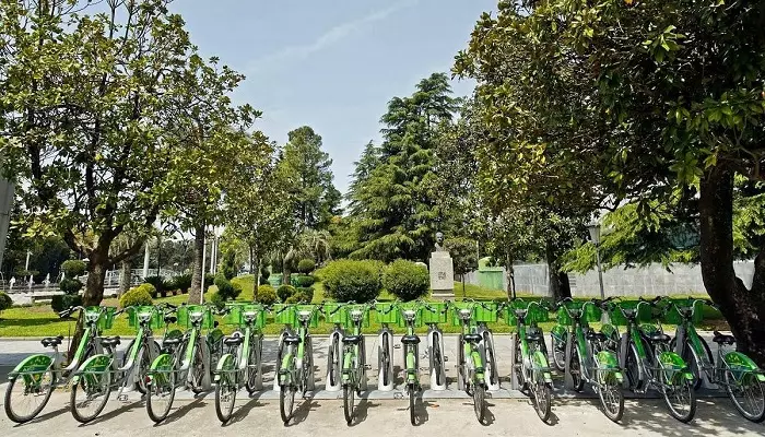 تصویری از ایستگاه دوچرخه در باتومی